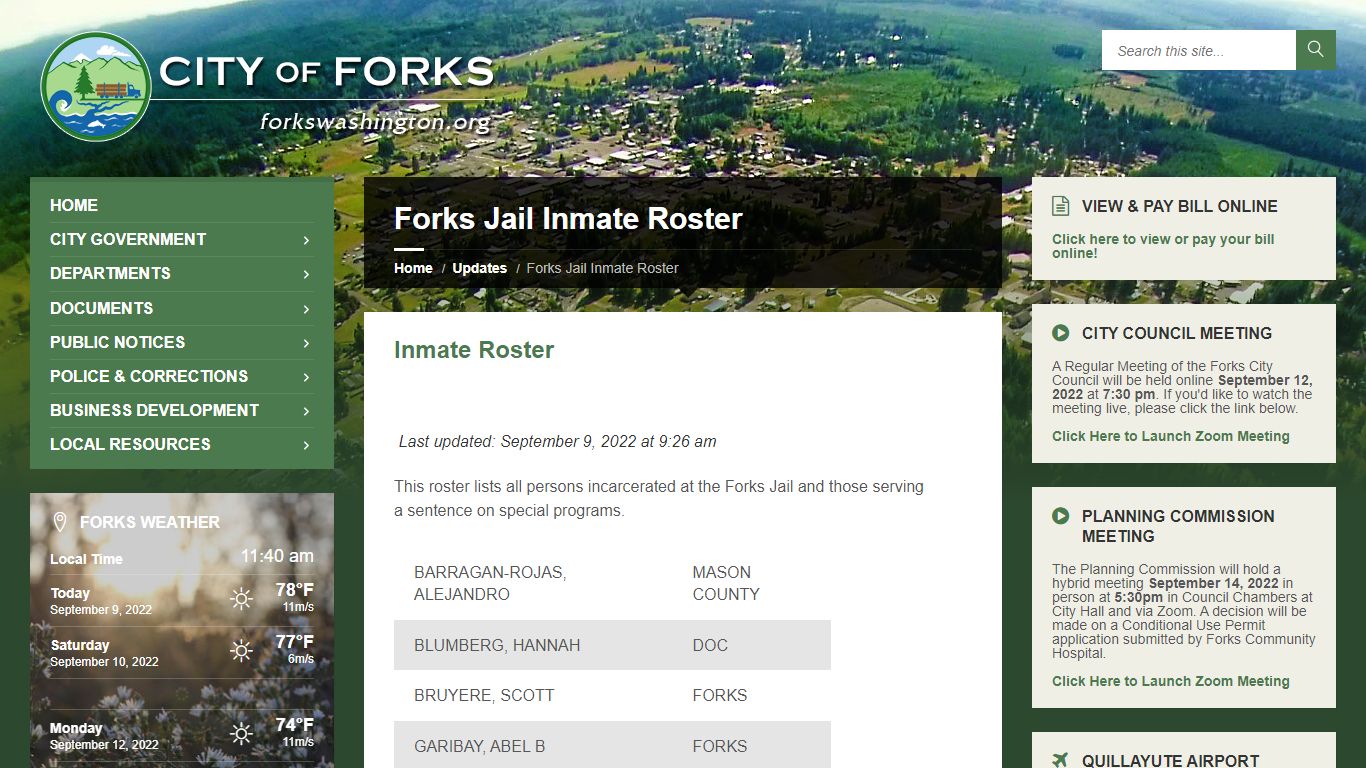 Updates | City of Forks - forkswashington.org